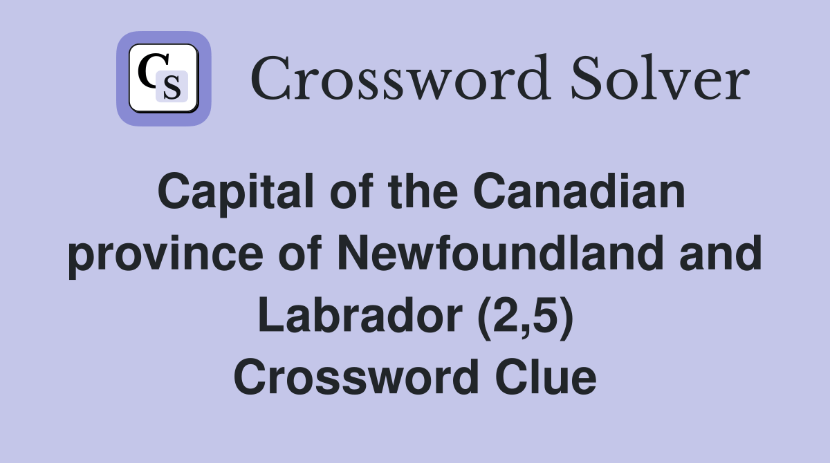 Capital of the Canadian province of Newfoundland and Labrador (2,5